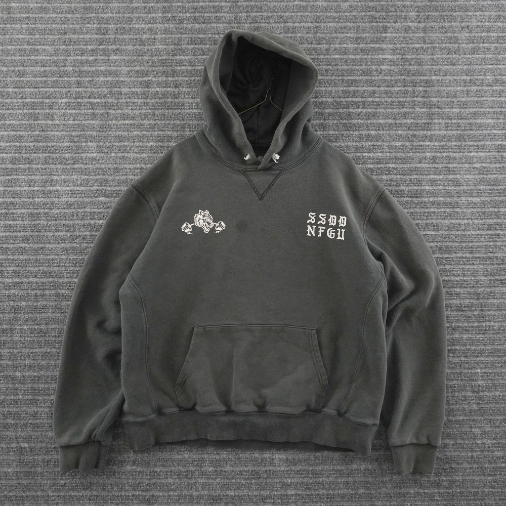Darc Sport Hoodie Mens L Black Wolves Club Bodybuilding Graphic Pullover